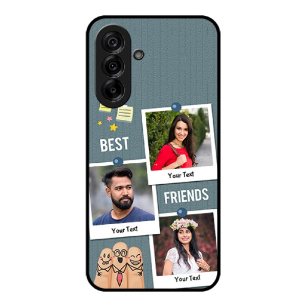 Galaxy A36 5G Custom Glass Phone Case - Sticky Frames And Friendship Design Galaxy A36 5G Custom Glass Phone Case - Sticky Frames And Friendship Design