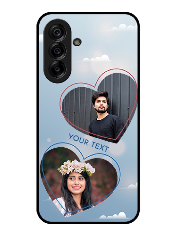 Custom Galaxy A36 5G Custom Glass Phone Case - Blue Color Couple Design