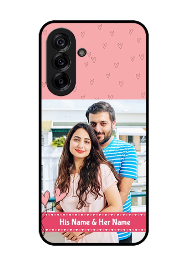 Galaxy A36 5G Custom Glass Phone Case - Love Design Peach Color