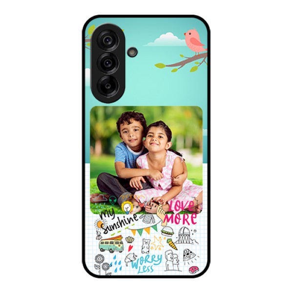 Galaxy A36 5G Custom Glass Phone Case - Doodle Love Design