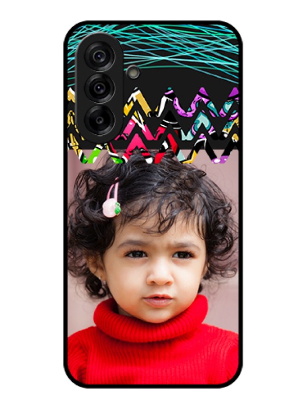 Custom Galaxy A36 5G Custom Glass Phone Case - Neon Abstract Design