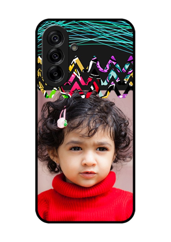 Galaxy A36 5G Custom Glass Phone Case - Neon Abstract Design