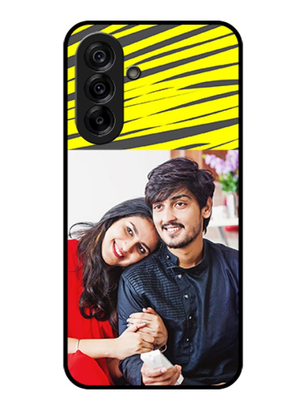 Custom Galaxy A36 5G Custom Glass Phone Case - Yellow Abstract Design