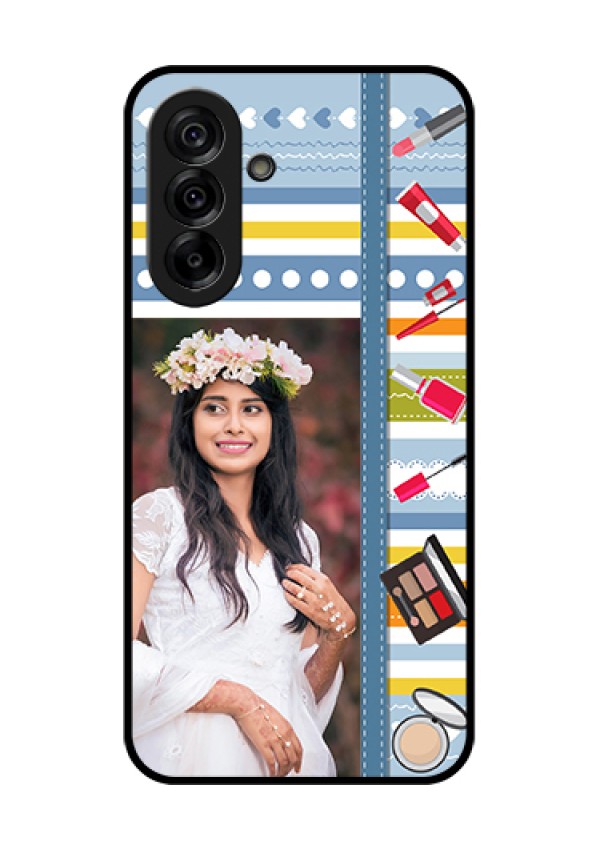 Galaxy A36 5G Custom Glass Phone Case - Makeup Icons Design