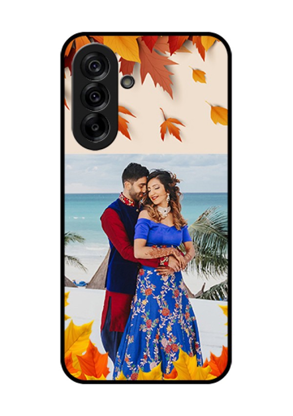 Galaxy A36 5G Custom Glass Phone Case - Autumn Maple Leaves Design