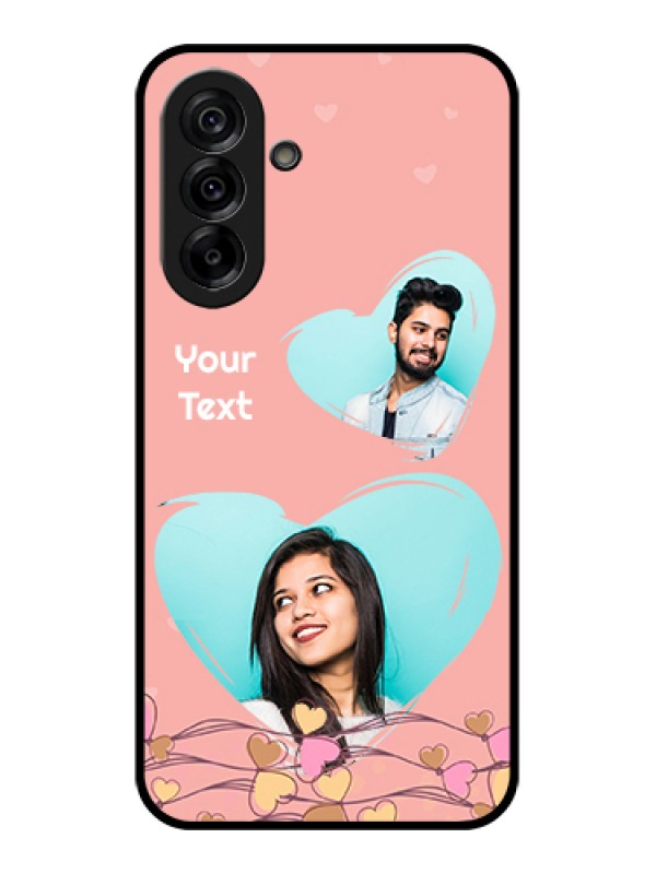 Custom Galaxy A36 5G Custom Glass Phone Case - Love Doodle Design