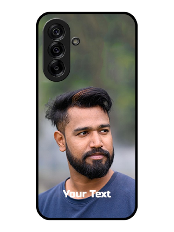 Custom Galaxy A36 5G Custom Glass Phone Case - Photo With Text Design