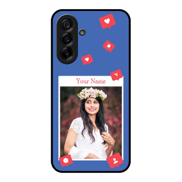 Galaxy A36 5G Custom Glass Phone Case - Like Share And Comment Design Galaxy A36 5G Custom Glass Phone Case - Like Share And Comment Design