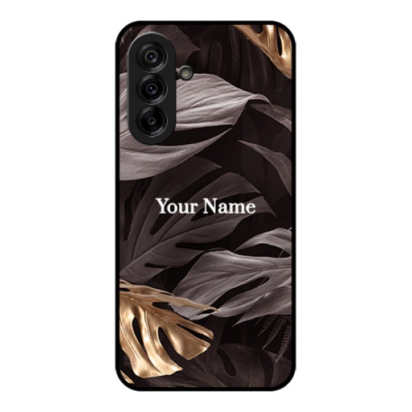 Galaxy A36 5G Custom Glass Phone Case - Wild Leaves Digital Paint Design Galaxy A36 5G Custom Glass Phone Case - Wild Leaves Digital Paint Design