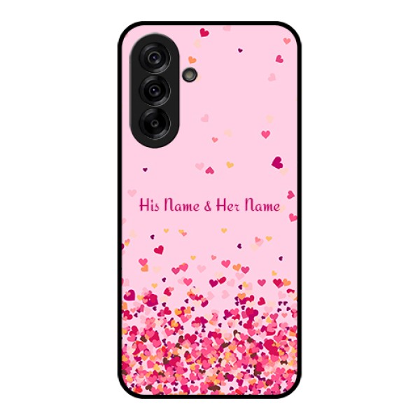 Galaxy A36 5G Custom Glass Phone Case - Floating Hearts Design Galaxy A36 5G Custom Glass Phone Case - Floating Hearts Design