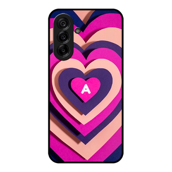 Galaxy A36 5G Custom Glass Phone Case - Cute Heart Pattern Design Galaxy A36 5G Custom Glass Phone Case - Cute Heart Pattern Design