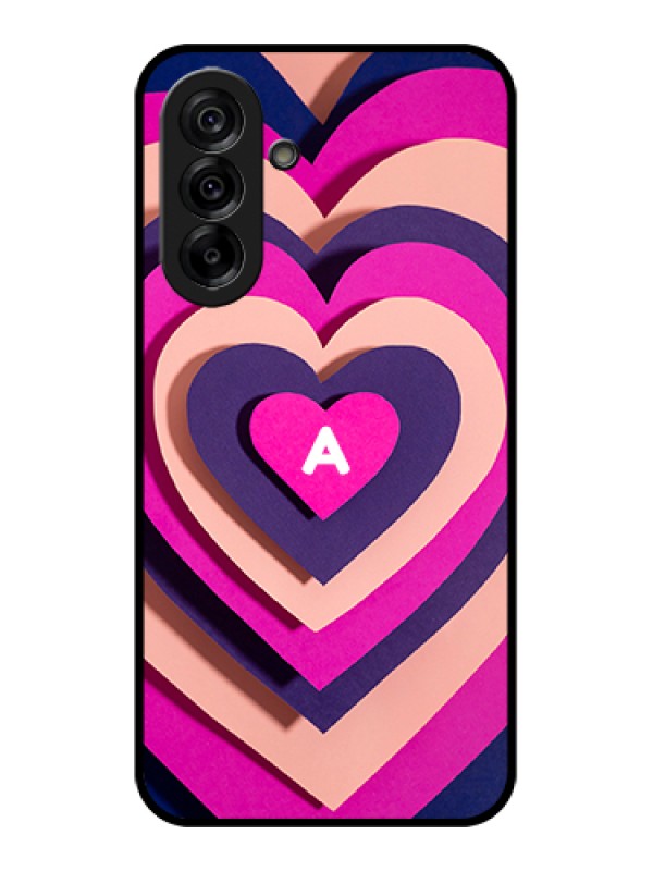 Custom Galaxy A36 5G Custom Glass Phone Case - Cute Heart Pattern Design