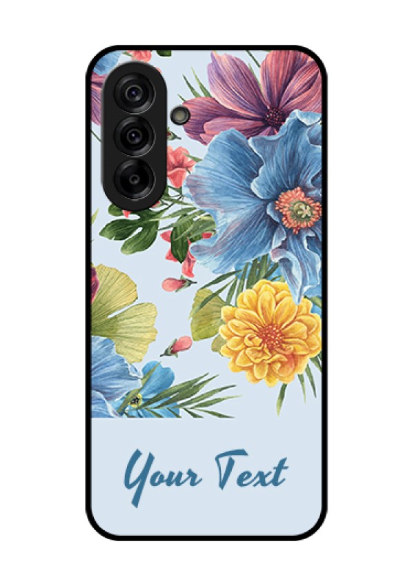 Galaxy A36 5G Custom Glass Phone Case - Stunning Watercolored Flowers Painting Design