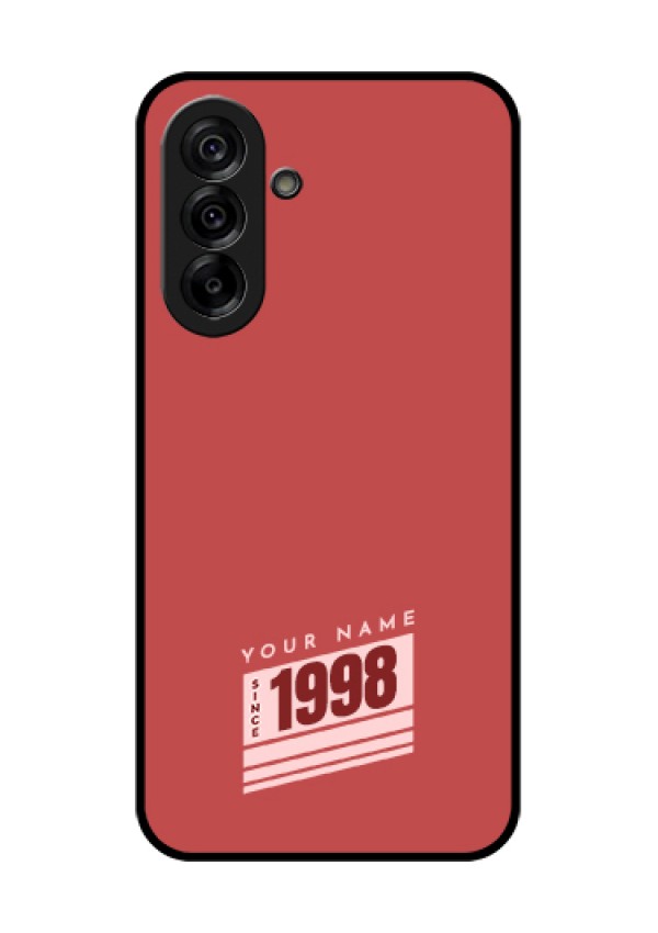 Galaxy A36 5G Custom Glass Phone Case - Red Custom Year Of Birth Design