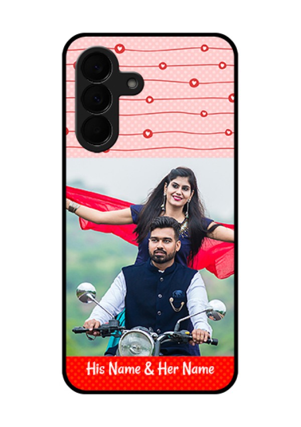 Samsung Galaxy A37 5G Custom Glass Phone Case - Red Pattern Case Design