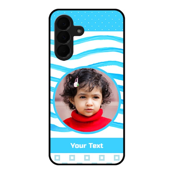 Samsung Galaxy A37 5G Custom Glass Phone Case - Simple Blue Case Design Samsung Galaxy A37 5G Custom Glass Phone Case - Simple Blue Case Design