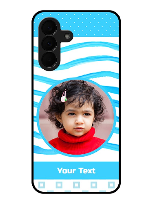 Custom Samsung Galaxy A37 5G Custom Glass Phone Case - Simple Blue Case Design