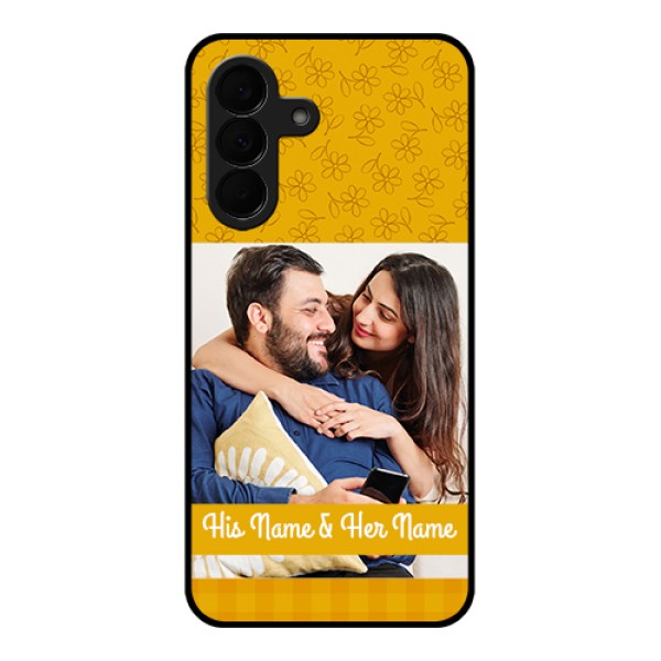 Samsung Galaxy A37 5G Custom Glass Phone Case - Yellow Floral Design