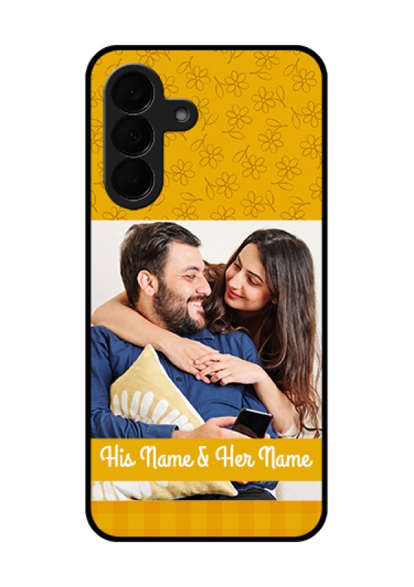 Samsung Galaxy A37 5G Custom Glass Phone Case - Yellow Floral Design
