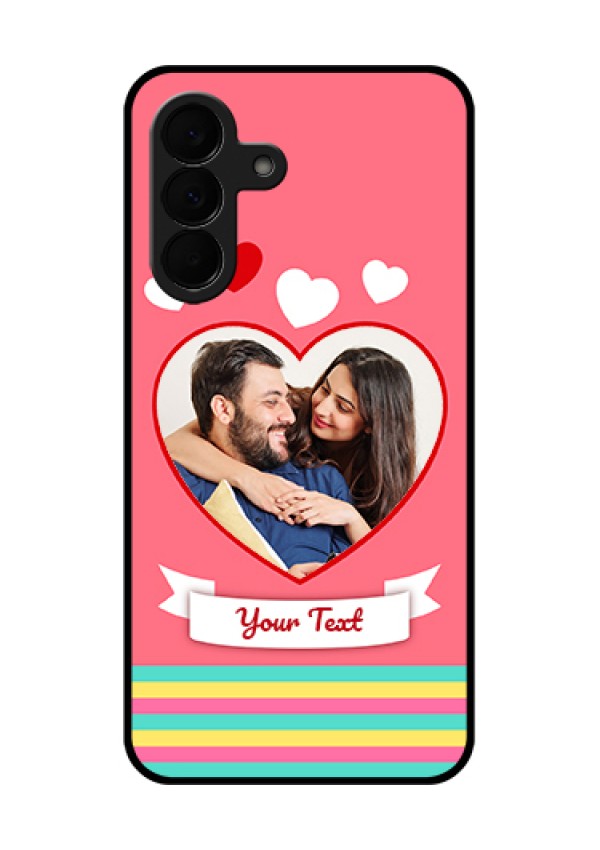 Samsung Galaxy A37 5G Custom Glass Phone Case - Love Shapes Doodle Design