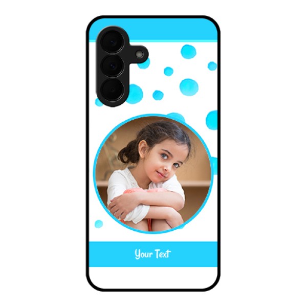 Samsung Galaxy A37 5G Custom Glass Phone Case - Blue Bubbles Pattern Design Samsung Galaxy A37 5G Custom Glass Phone Case - Blue Bubbles Pattern Design