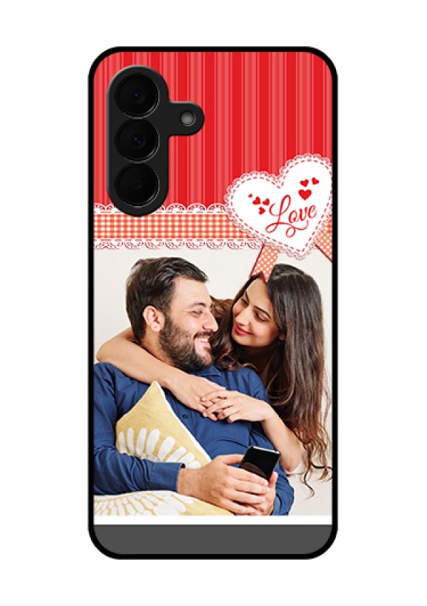 Samsung Galaxy A37 5G Custom Glass Phone Case - Red Love Pattern Design