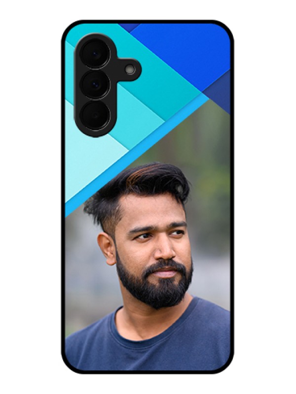 Custom Samsung Galaxy A37 5G Custom Glass Phone Case - Blue Pattern Design