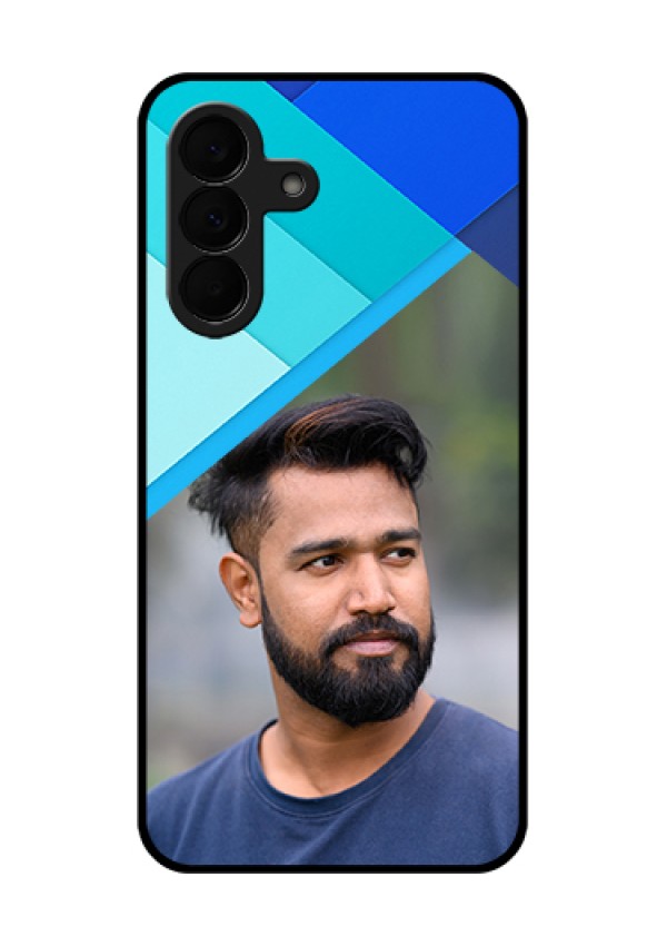 Samsung Galaxy A37 5G Custom Glass Phone Case - Blue Pattern Design