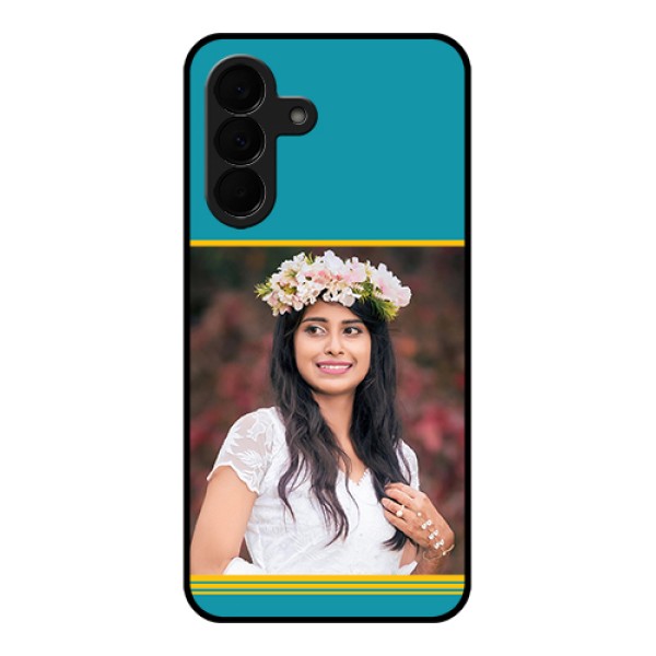 Samsung Galaxy A37 5G Custom Glass Phone Case - Yellow & Blue Design Samsung Galaxy A37 5G Custom Glass Phone Case - Yellow & Blue Design