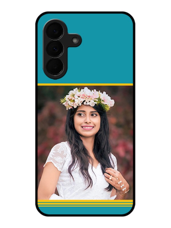 Custom Samsung Galaxy A37 5G Custom Glass Phone Case - Yellow & Blue Design