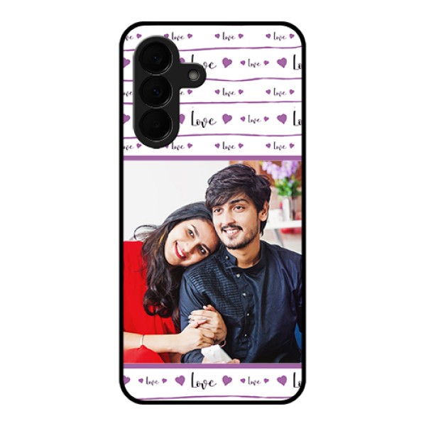 Samsung Galaxy A37 5G Custom Glass Phone Case - Couples Heart Design Samsung Galaxy A37 5G Custom Glass Phone Case - Couples Heart Design