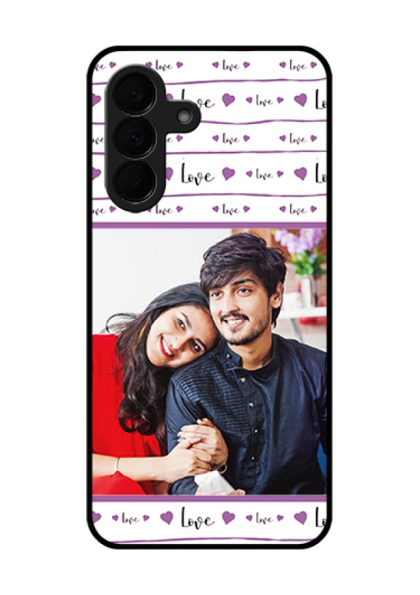 Samsung Galaxy A37 5G Custom Glass Phone Case - Couples Heart Design