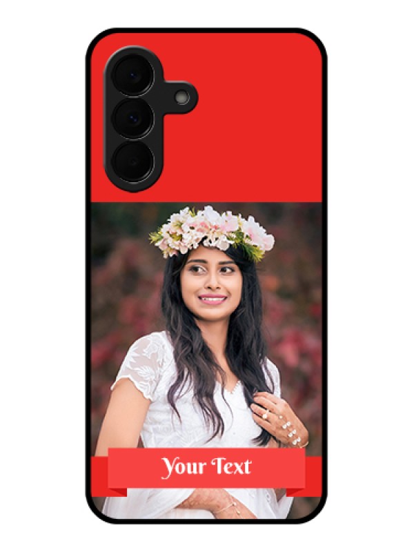 Custom Samsung Galaxy A37 5G Custom Glass Phone Case - Simple Red Color Design