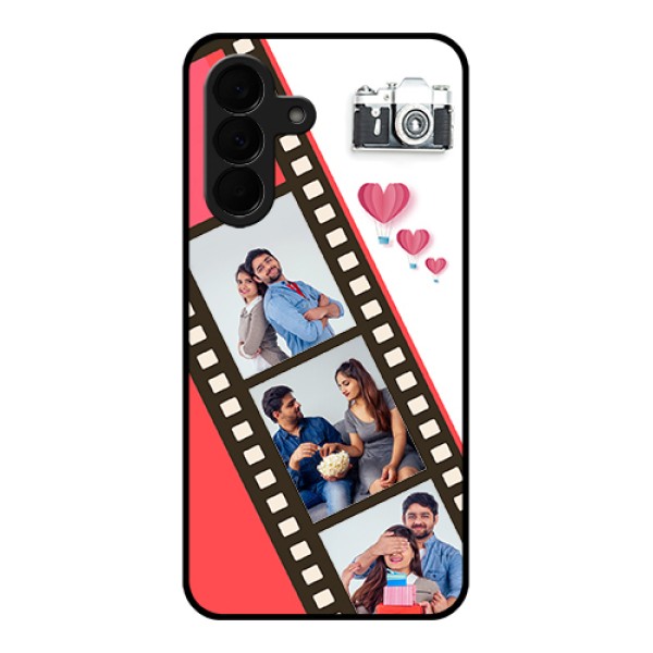 Samsung Galaxy A37 5G Custom Glass Phone Case - 3 Image Holder With Film Reel Samsung Galaxy A37 5G Custom Glass Phone Case - 3 Image Holder With Film Reel