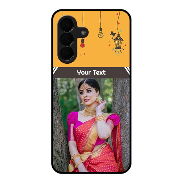 Samsung Galaxy A37 5G Custom Glass Phone Case - With Family Picture And Icons Samsung Galaxy A37 5G Custom Glass Phone Case - With Family Picture And Icons