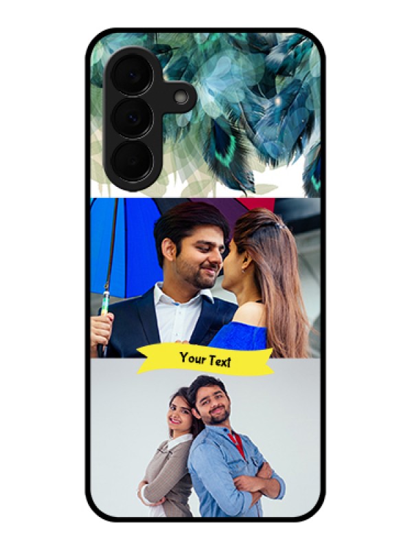 Custom Samsung Galaxy A37 5G Custom Glass Phone Case - Image With Boho Peacock Feather Design