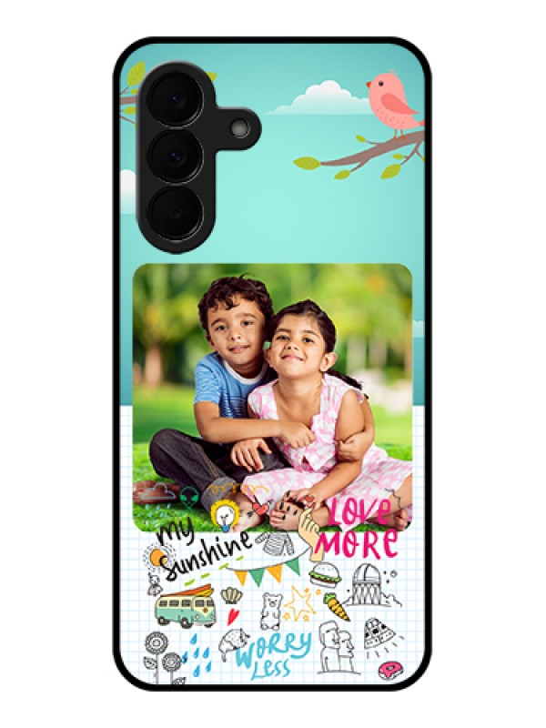 Custom Samsung Galaxy A37 5G Custom Glass Phone Case - Doodle Love Design