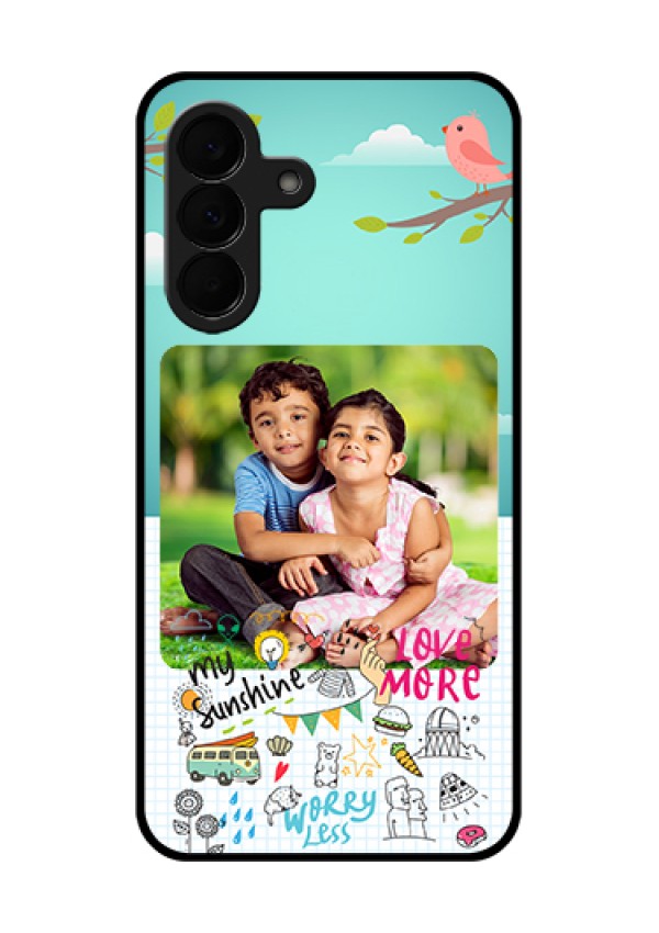 Samsung Galaxy A37 5G Custom Glass Phone Case - Doodle Love Design