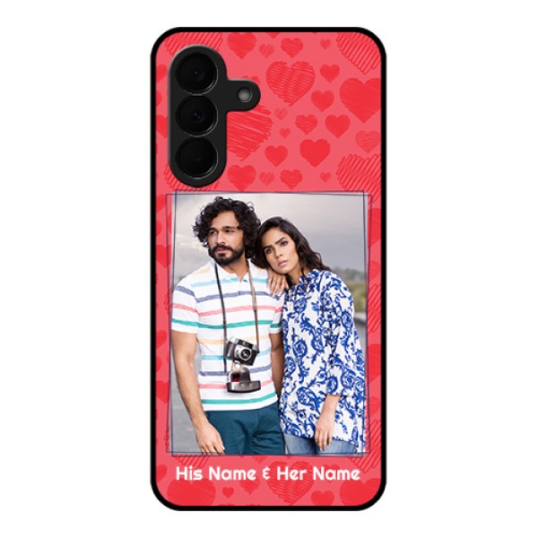 Samsung Galaxy A37 5G Custom Glass Phone Case - With Red Heart Symbols Design Samsung Galaxy A37 5G Custom Glass Phone Case - With Red Heart Symbols Design