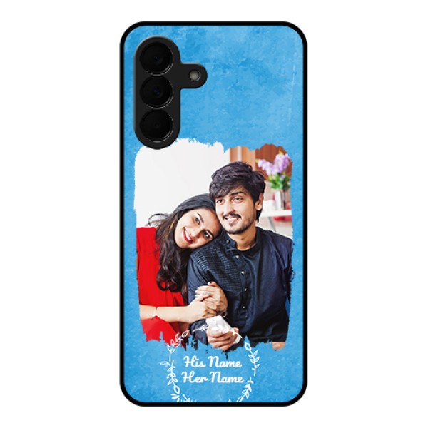 Samsung Galaxy A37 5G Custom Glass Phone Case - Blue Color Vintage Design Samsung Galaxy A37 5G Custom Glass Phone Case - Blue Color Vintage Design