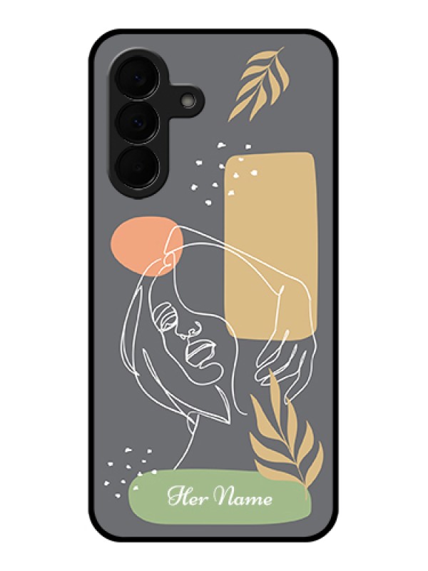 Custom Samsung Galaxy A37 5G Custom Glass Phone Case - Gazing Woman Line Art Design