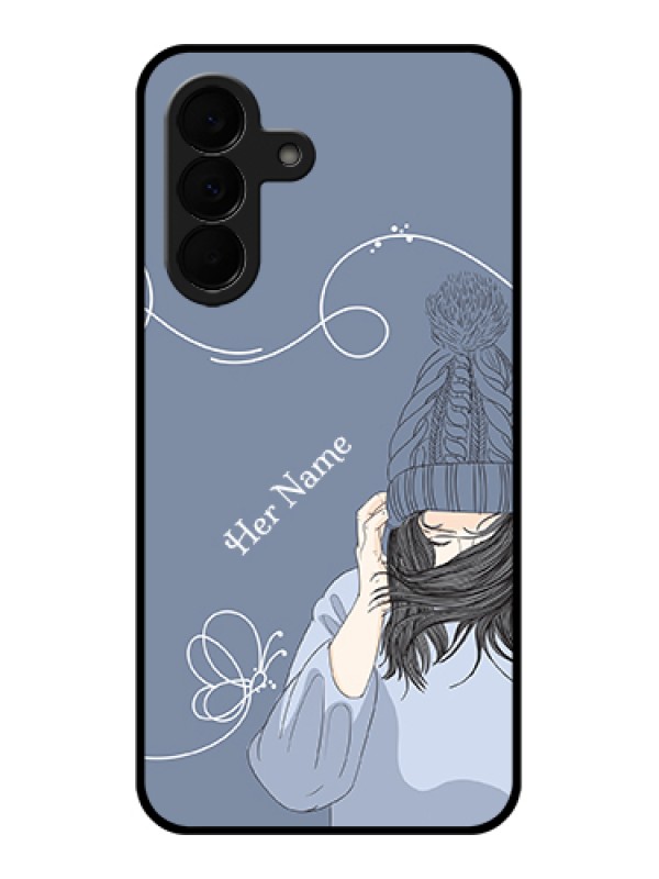 Custom Samsung Galaxy A37 5G Custom Glass Phone Case - Girl In Winter Outfit Design