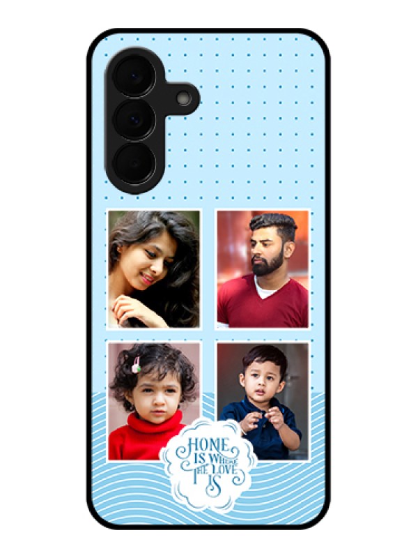 Custom Samsung Galaxy A37 5G Custom Glass Phone Case - Cute Love Quote With 4 Pic Upload Design