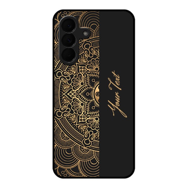 Samsung Galaxy A37 5G Custom Glass Phone Case - Mandala Art With Custom Text Design