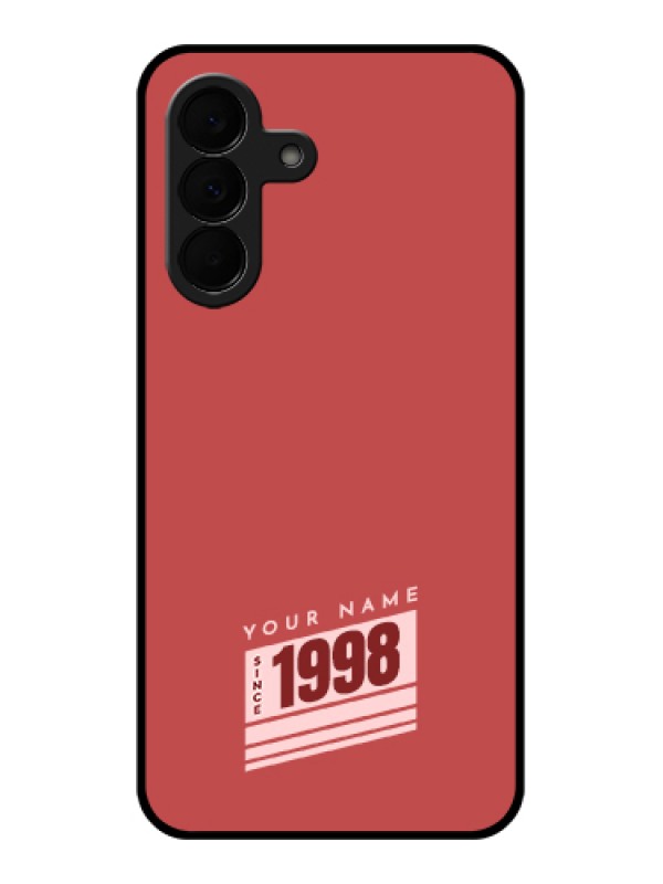 Custom Samsung Galaxy A37 5G Custom Glass Phone Case - Red Custom Year Of Birth Design