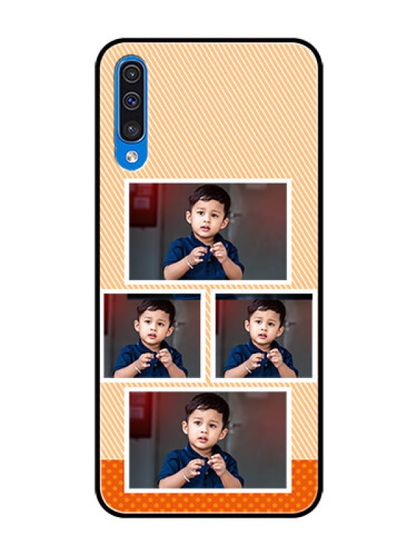Custom Samsung Galaxy A50 Photo Printing on Glass Case  - Bulk Photos Upload Design