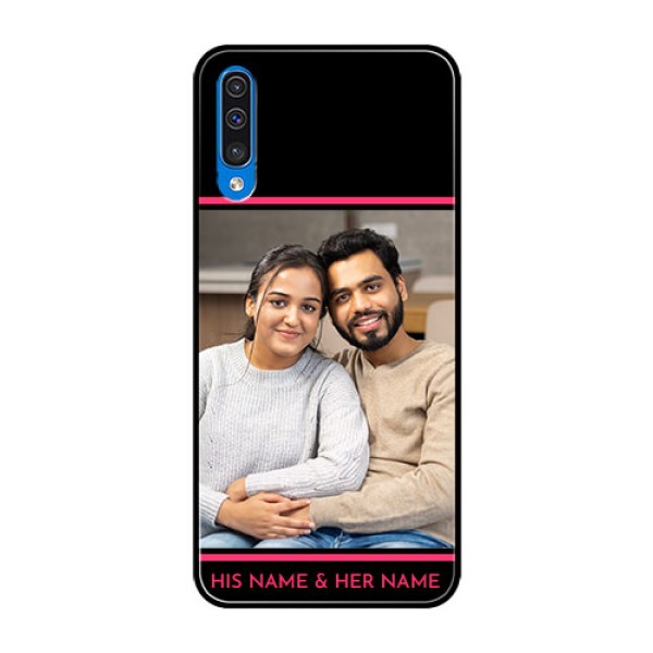 Samsung Galaxy A50 Custom Glass Mobile Case  - with Add Text Design