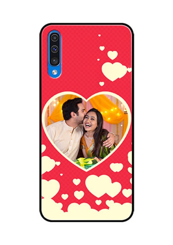 Samsung Galaxy A50 Custom Glass Mobile Case  - Love Symbols Phone Cover Design
