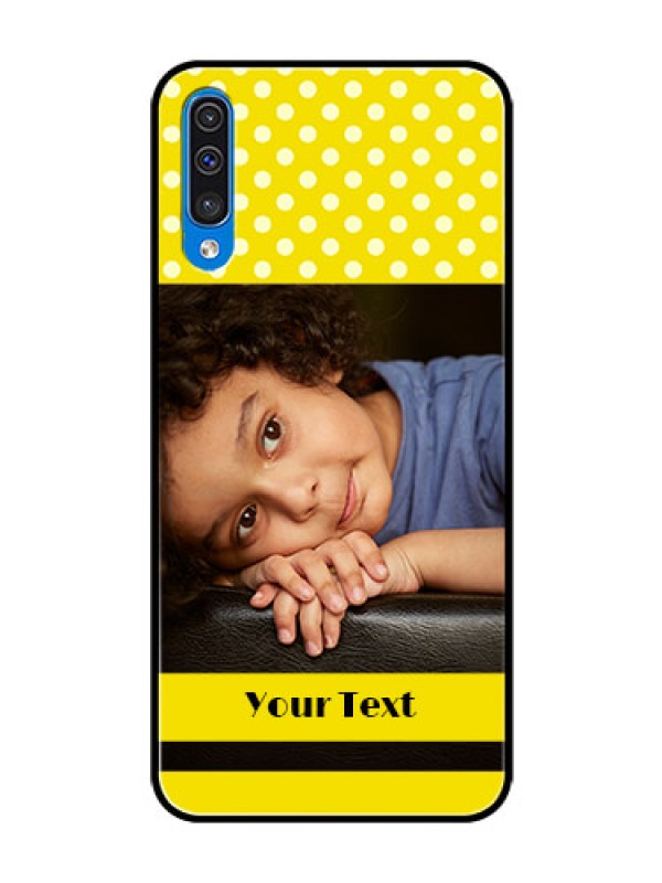 Custom Samsung Galaxy A50 Custom Glass Phone Case  - Bright Yellow Case Design
