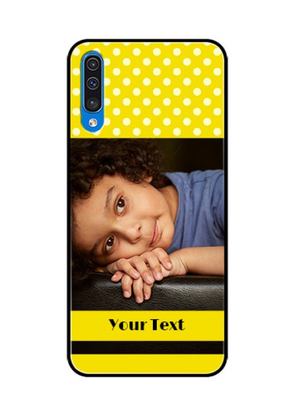 Samsung Galaxy A50 Custom Glass Phone Case  - Bright Yellow Case Design